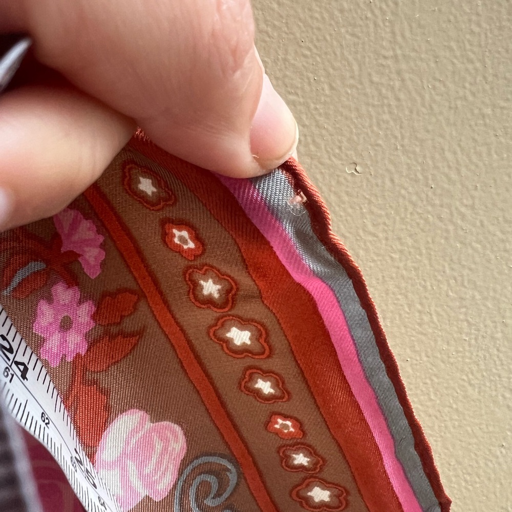 Givenchy Silk Pink and Brown Floral Scarf - Picture 9 of 9